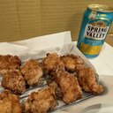 唐揚げとビールのセット