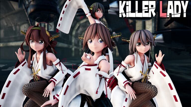 艦これ 高画質版 Mmd艦これ 金剛4姉妹でkiller Lady2 ニーソガーターver 歌詞つき Sturnファンクラブ Sturn の投稿 ファンティア Fantia