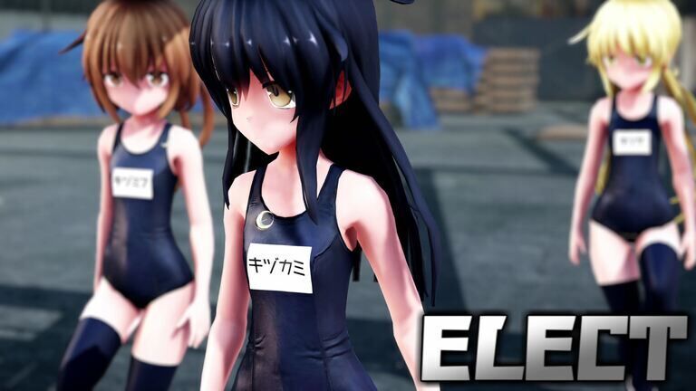 艦これ Mmd艦これ 皐月三日月文月でelect スク水ver 歌詞つき Sturnファンクラブ Sturn の投稿 ファンティア Fantia
