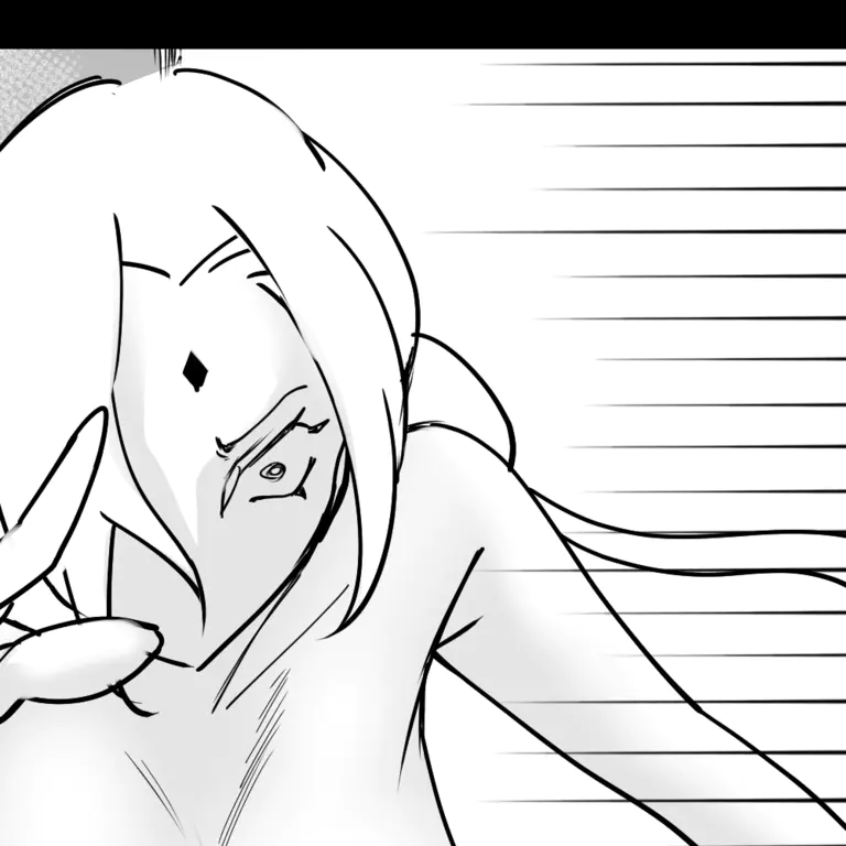 漫画　千手綱手(ナルト)(状態変化　固め　破壊)