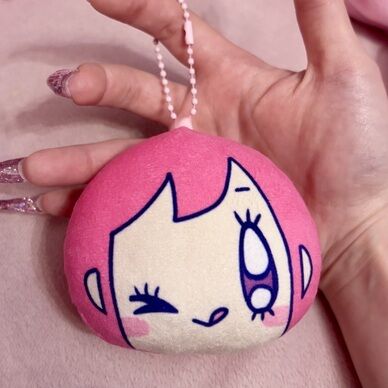 ぬいぐるみマスコットキーホルダー　てへぺろ顔ver.