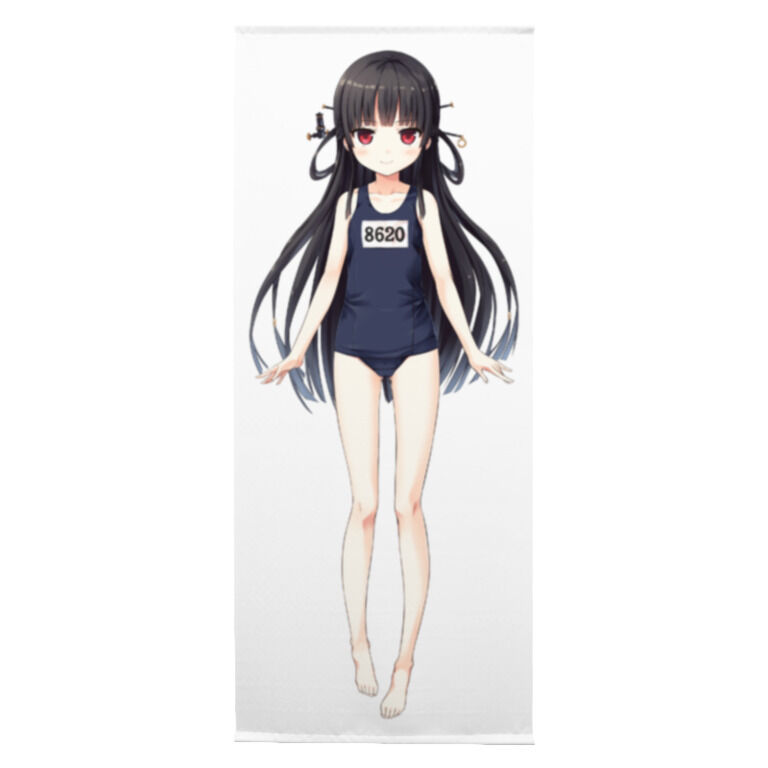 等身大タペストリー 160cm_ハチロク_スク水立ち絵