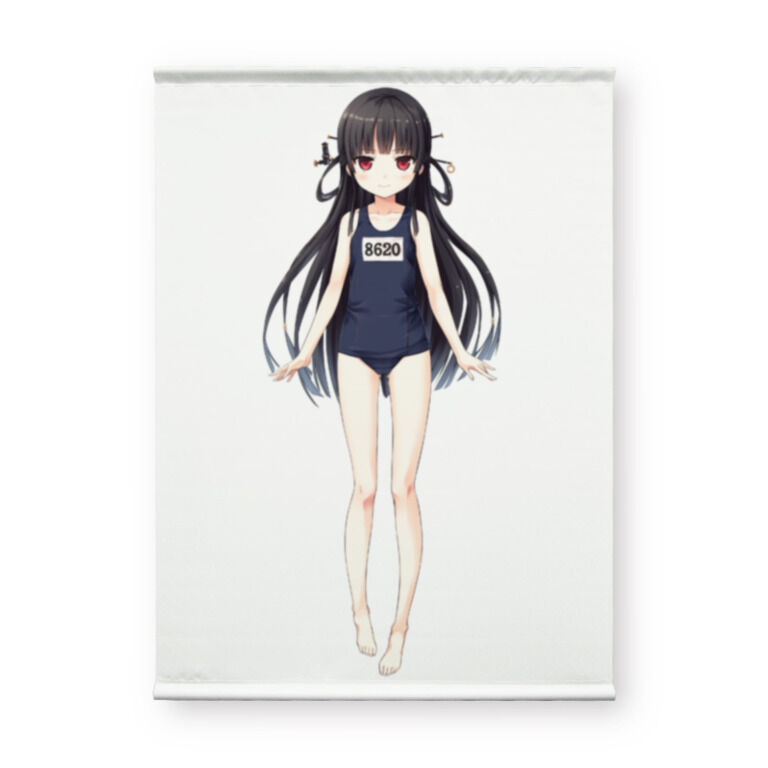 B2縦タペストリー_ハチロク_スク水立ち絵