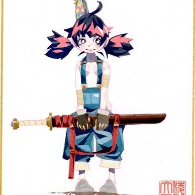 中色紙　フルカラ―　アクリル絵の具仕上げ　全身①