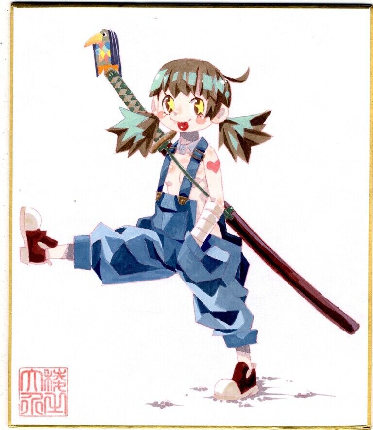 中色紙 フルカラ― アクリル絵の具仕上げ 全身②