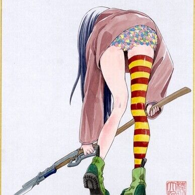 大色紙　フルカラ―　アクリル絵の具仕上げ　全身③