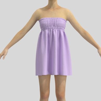 3Dシャーリングワンピースの服データ