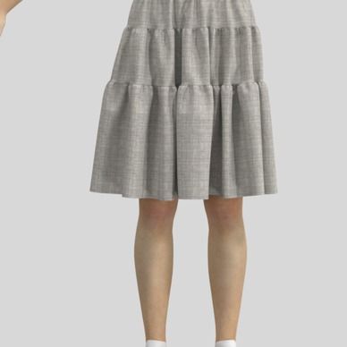 ３Dのティアードスカートの服データ