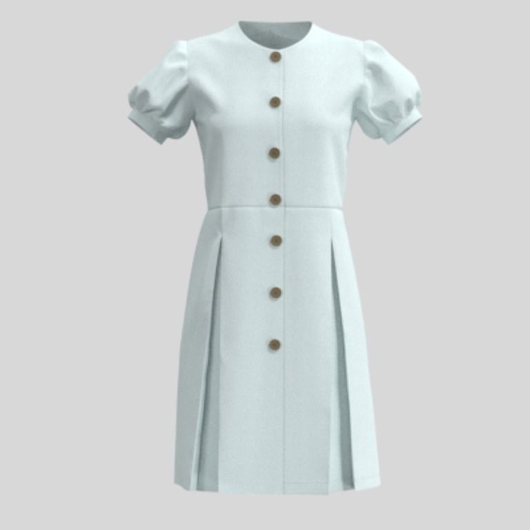 3dのボックスプリーツのワンピース1の服データ