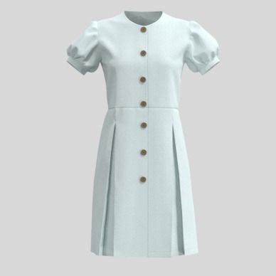 3ｄのボックスプリーツのワンピース1の服データ