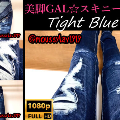【美脚☆素人モデル】ギャル系ブランド💖カッコ良いダメージスキニージーンズ😃👖デニムの脚フェチ🔞