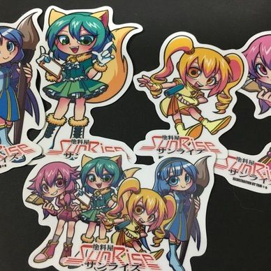 塗料屋＠サンライズ　ステッカー５枚セット　名刺サイズ（91mm×51mm）