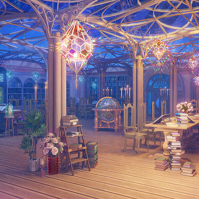 背景素材：幻の図書館