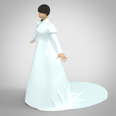 3Dの洋服データ　ロングテールドレス