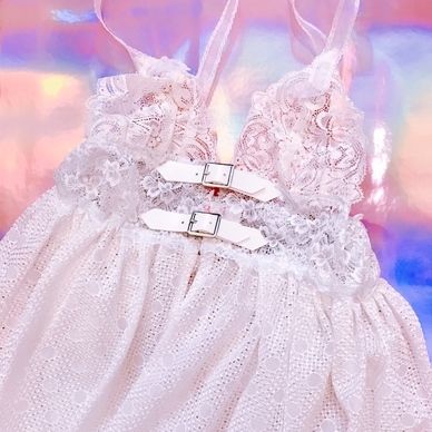 コットンレースビスチェワンピ