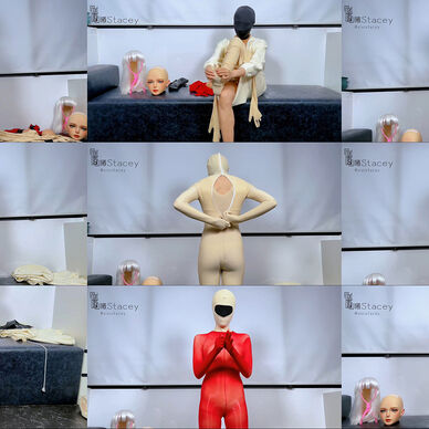 【完整版24分50秒】Kigurumi dollmask❤红色光泽连身袜情趣泳衣高筒长靴超详细完整穿戴过程性感连身袜性感撩人丝足鉴赏