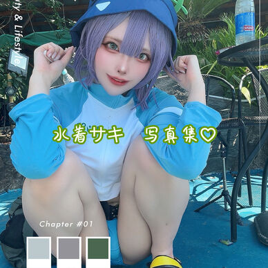 78P!色んなところがドアップすぎる！濡れ水着サキちゃん水着写真集