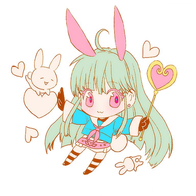 フリーアイコン【創作】うさみみSDキャラ1