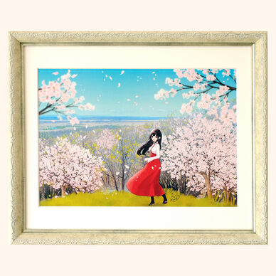 釧路ゆうひと春の釧路湿原 　作者直筆サイン入り 高精細印刷イラスト商品 【ひょうひょう！】【受注生産】