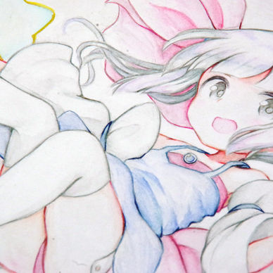 手書きイラスト色紙