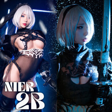 NieR: Automata 2B 黒百合ウェディングドレス + 雨 ハネアメ 雨波 HaneAme
