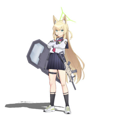 MMDファンモデル　ブルーアーカイブクルミ　少し応援プラン用