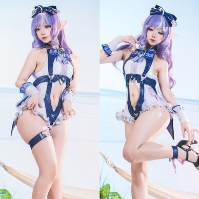 【DL】コスプレ『ゼンゼロ』ビビアン水着 35P
