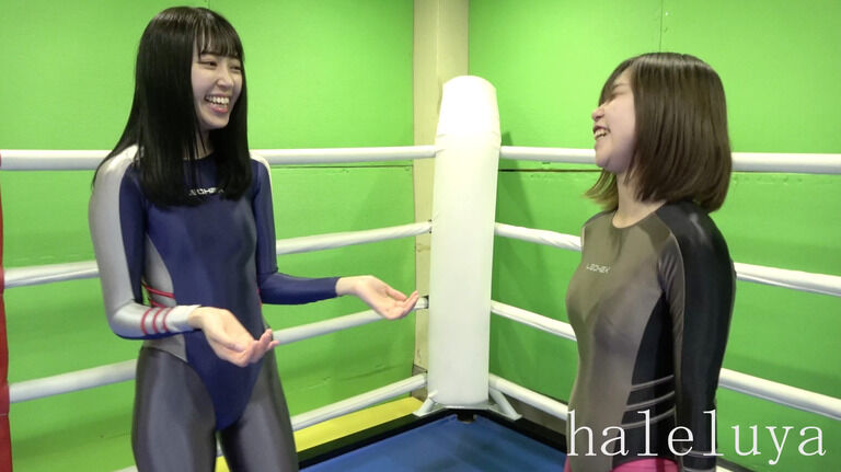 激カワモデル 加賀美さら×嶺生まや 手押し相撲バトル!