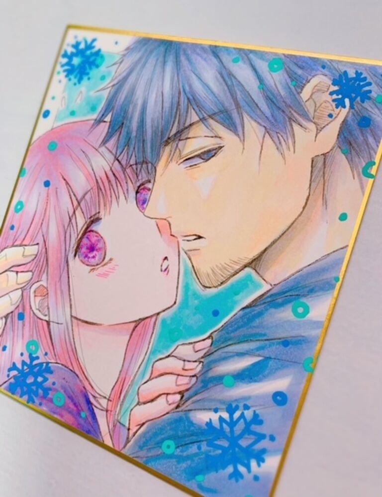 〈冬〉【直筆】描き下ろしアナログ色紙原画【絶倫コーチ/オリジナル】