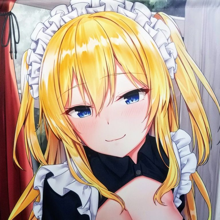弱電波先生イラスト「金髪ツーサイドアップちゃん」B2タペストリー スエード版