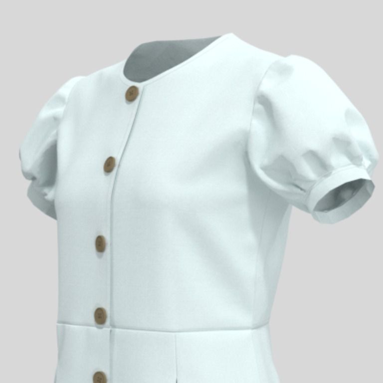 3dのボックスプリーツのワンピース1の服データ