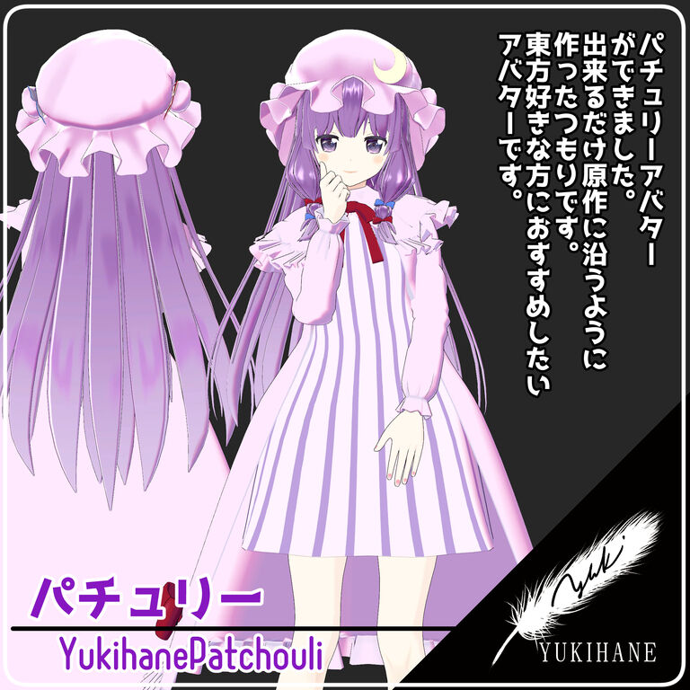 【スペシャル支援3様価格】VRChat向けアバター　ゆきはね式パチュリー