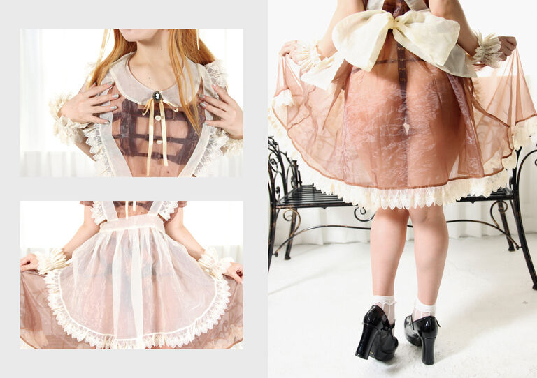 leather × sheer × maid