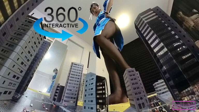【VR360 ° 巨大娘】世界を制覇する王者・巨大春レイさま　前編