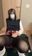 黒スト＋ルーズソックスJK女装オ◯ニー