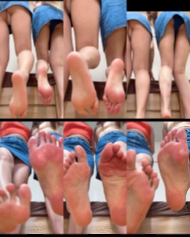 巨大娘2人に足裏を見せつけられちゃう？！