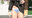 【▲100】Meguri Ichinose's wind blowing during her commute by train(Panties Variation: Blue Striped Panties)