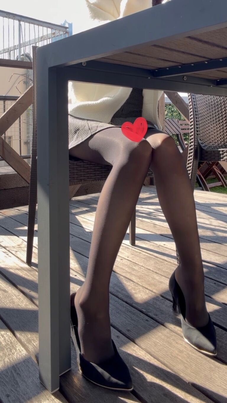 黒パンストの彼女とぬくぬく冬デート♡