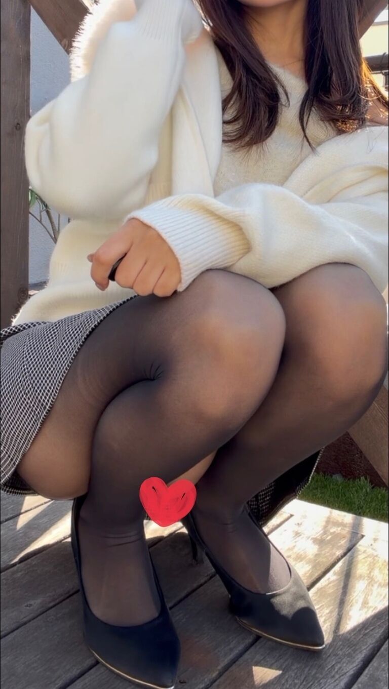 黒パンストの彼女とぬくぬく冬デート♡