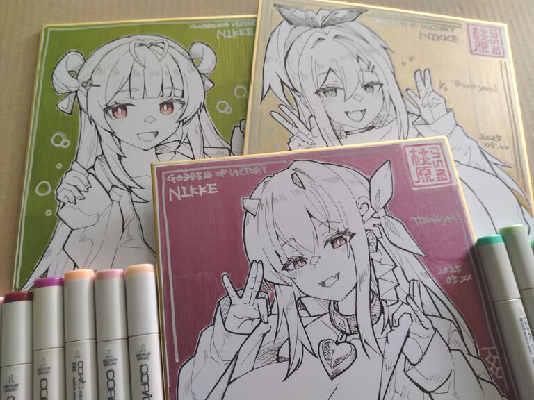 勝利の女神:NIKKE　直筆色紙