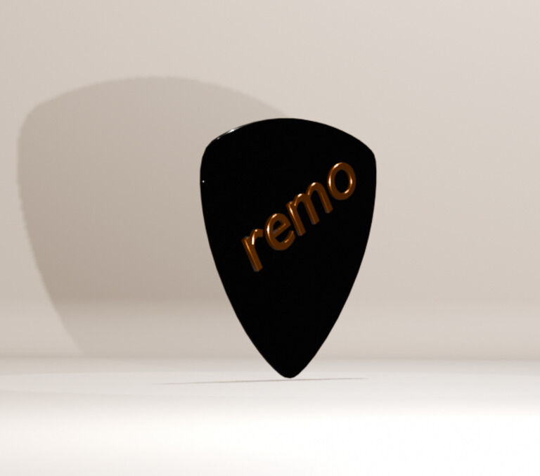 3Dモデル ギタリストが作ったピック (ブラック)