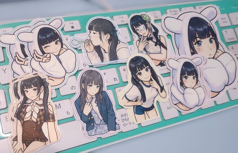【送料込み】らんだむイラストステッカー2枚セット(防水仕様)
